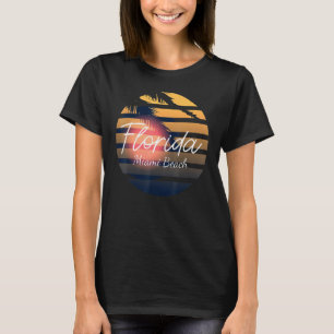 T-shirt Miami Beach Rétro Floride Palmiers été Souven