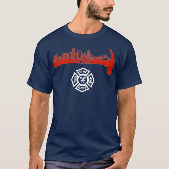 T-shirt Miami Florida Service de Secourt incendie pompiers (Devant)