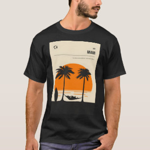 T-shirt Miami Florida Summer Beach Surfing Travel Poster