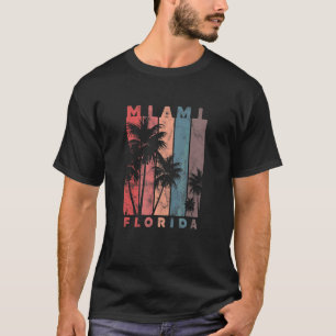T-shirt Miami Floride Palm Trees Beach Vacances été Vin