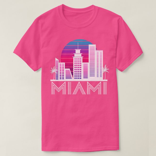 T-shirt Miami Floride Skyline US South Travel Tropical (Design devant)