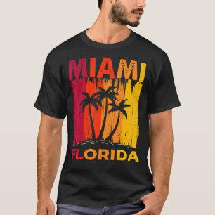 T-shirt Miami Floride Sunset I Love Miami Beach Souvenir