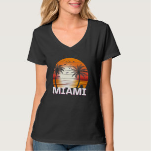 T-shirt Miami Floride Vintage Palm Trees Summer Beach
