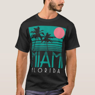 T-shirt Miami Floride Vintage Retro Palm Trees Beach Summe