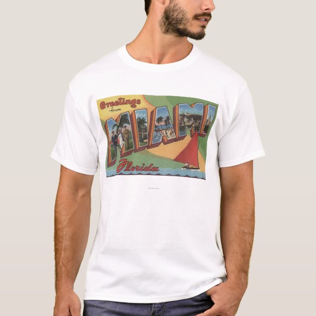 T-shirt Miami, lettre ScenesMiami, FL 2 de FloridaLarge (Devant)