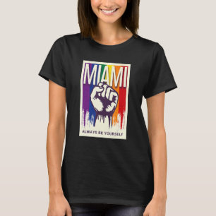 T-shirt Miami LGBTQ Fierté Arc-en-ciel Drapeau résister Po