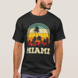 T-shirt Miami Palm Trees Retro Floride Miami Beach Fort La