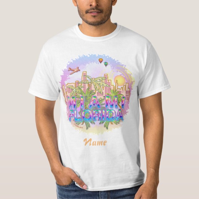T-shirt Miami Skyline (Devant)