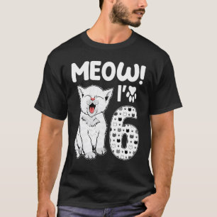T-shirt Miaou j'ai 6 ans fille 6ème anniversaire chat mign