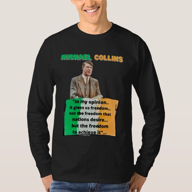 T-shirt Michael Collins Irish Rebel Discours Liberté irlan (Devant)