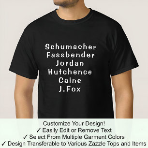 T-shirt Michael Tee Entièrement Personnalisés Noms De Fami