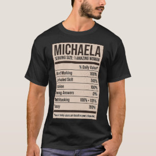 T-shirt Michaela Nutrition Facts Nom Pseudo Alias Titre