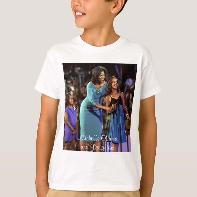 T-shirt Michelle Obama et filles (Devant)