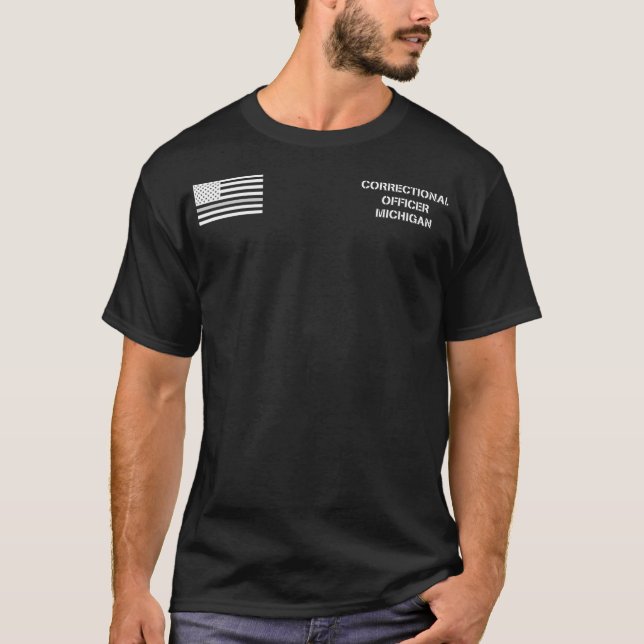 T-shirt Michigan Agent correctionnel Thin Grey Line (Devant)