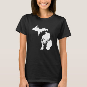 T-shirt Michigan Deer Whitetail Home State Midwest Up Nort