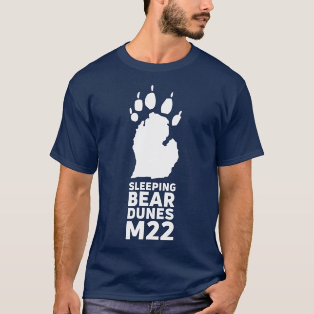T-shirt Michigan Dunes d'ours couchage Cadeau des Grands L (Devant)