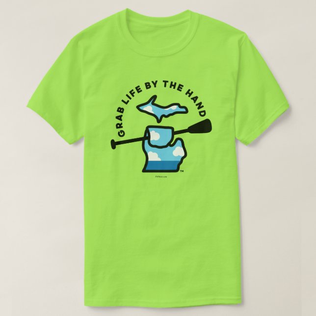 T-shirt Michigan Grab Life by the Hand™ Paddle Sky (Design devant)