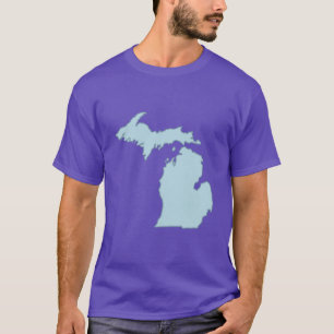T-shirt Michigan Home State Outline Blue Oversize