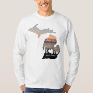 T-shirt Michigan Home Sweet Home Typographie Avec Coeur