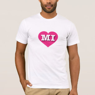 T-shirt MIchigan Hot Pink Heart - J'aime MI