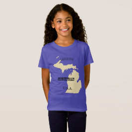 T - Shirt - Michigan Karte mit Stadt
