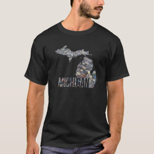 T-shirt Michigan Rock Beach Lake State MI Géologie