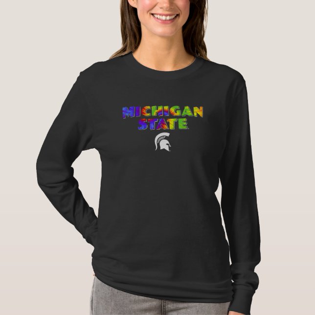 T-shirt Michigan State MSU Spartans Pride Rainbow Tie Dye (Devant)
