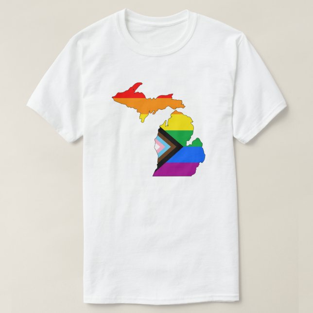 T-shirt Michigan State Pride LGBTQ Progress Pride (Design devant)