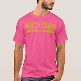 T-shirt Michigan Volleyball Yellow Text