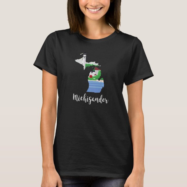 T-shirt Michigander Fiers Michigan Local Smitten Avec (Devant)