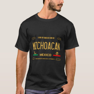 T-shirt Michoacã¡N Mexique Plaque de licence Esthétique Mi