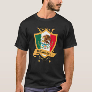 T-shirt Michoacan Mexique Gold Crest, drapeau mexicain Sou