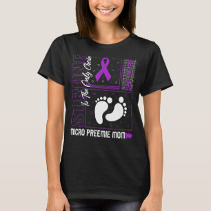 T-shirt Micro Preemie Maman Prématurité Violet Ribbon Nicu