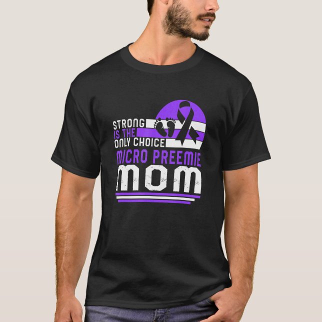 T-shirt Micro Preemie Maman Prématurité Violet Ribbon Nicu (Devant)
