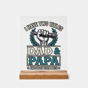 T-shirt micro vintage avec titres Papa et Papa roc
