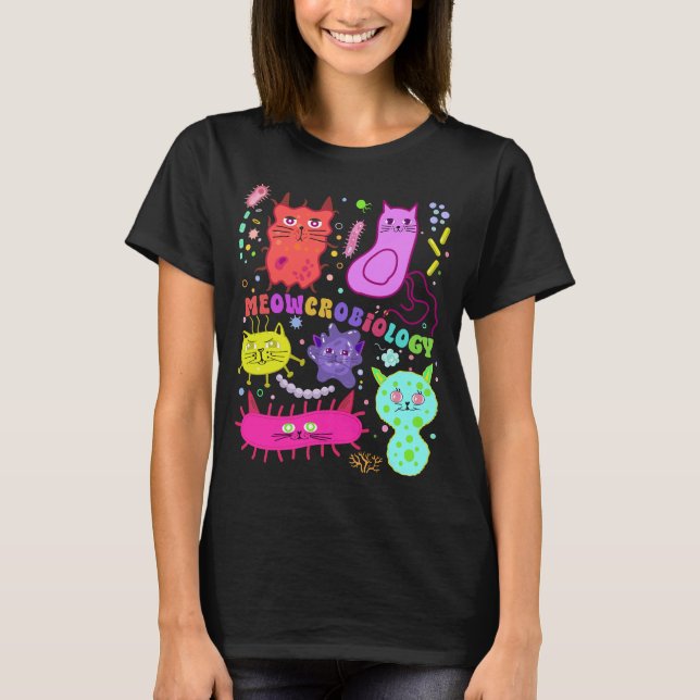 T-shirt Microbiologiste de la méowcrobiologie Amoureux des (Devant)