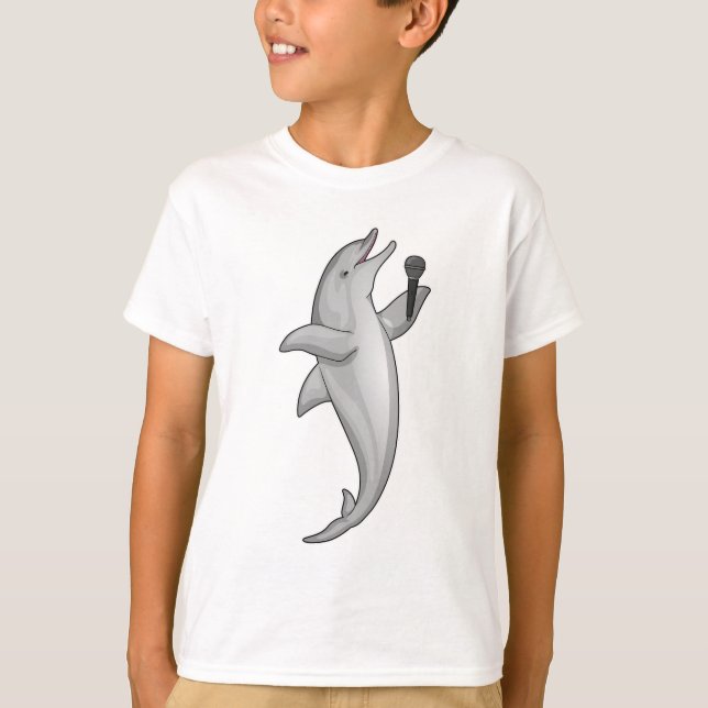 T-shirt Microphone Dolphin Singer (Devant)