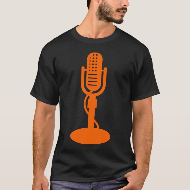 T-shirt Microphone - orange (Devant)