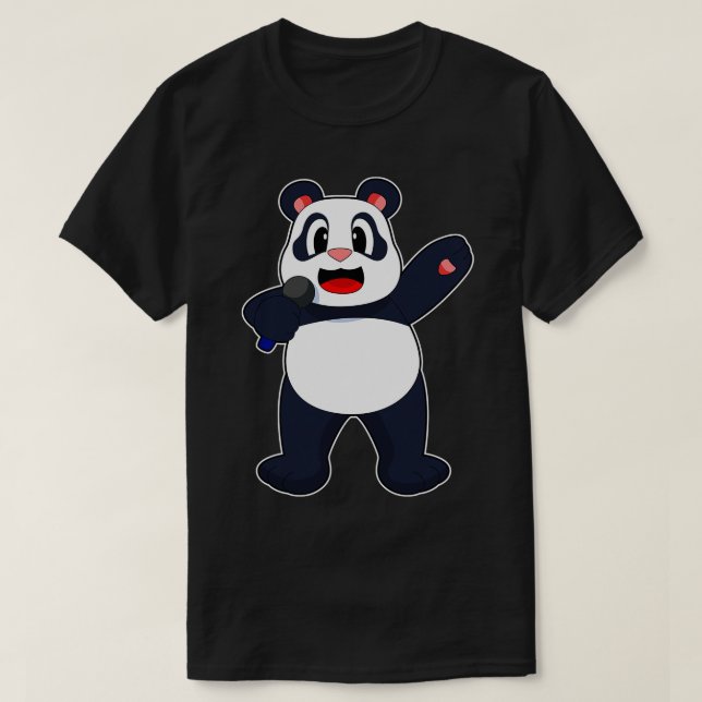 T-shirt Microphone Panda Singer (Design devant)