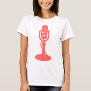 T-shirt Microphone - rose tropical