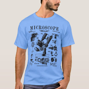 T-shirt Microscope Biologiste Science Brevet Vintage Drawi