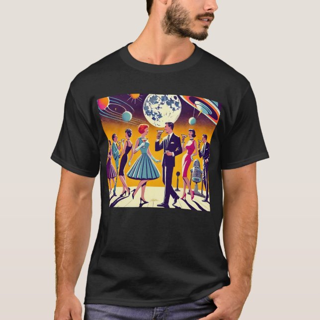 T-shirt Mid Century 60s Space Age Cocktail Party (Devant)