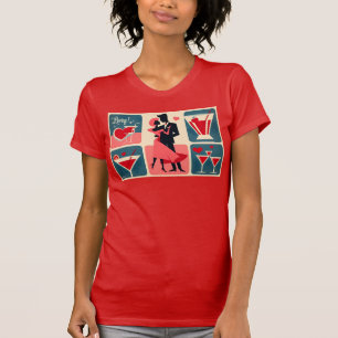 T-shirt Mid Century moderne Valentine Dancing Couple