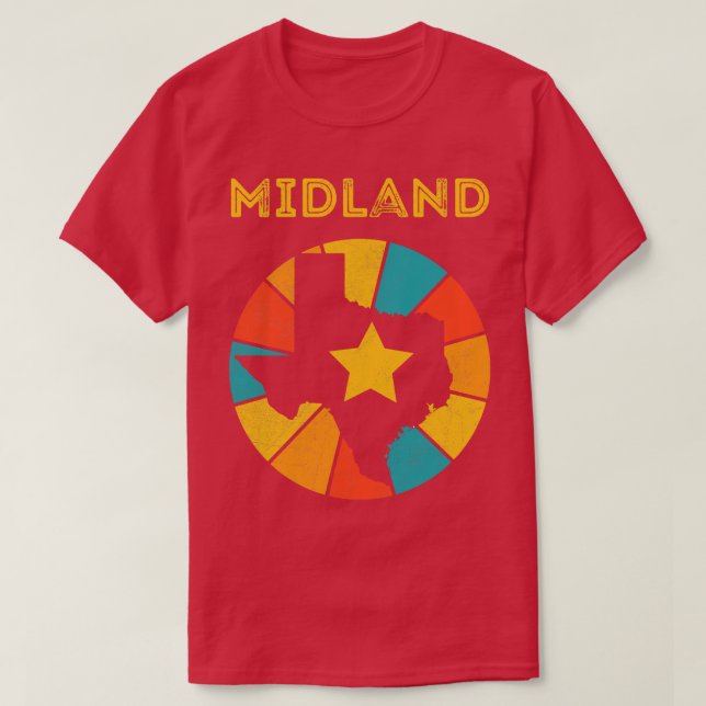 T-shirt Midland Texas Vintage Souvenir déshabillé 1 (Design devant)