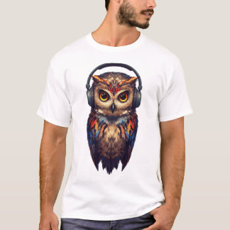 T-shirt Midnight Echo – Abstract Owl with Soul