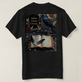 T-shirt midnight-navy design with ravens perched 