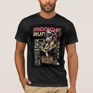 T-shirt Midnight Run Rétro Futur Streetwear - Style Anime