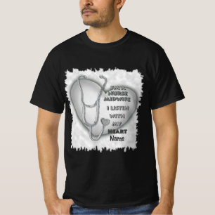 T-shirt Midwife Nurse Gray Heart