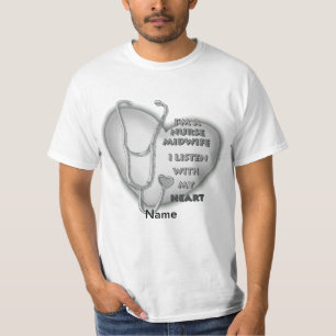 T-shirt Midwife Nurse Gray Heart