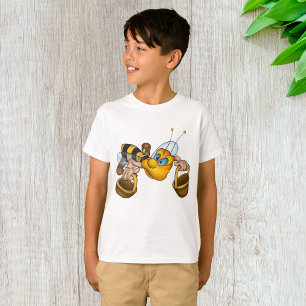 T-shirt Miel abeille avec paniers Amusants Animation Bee